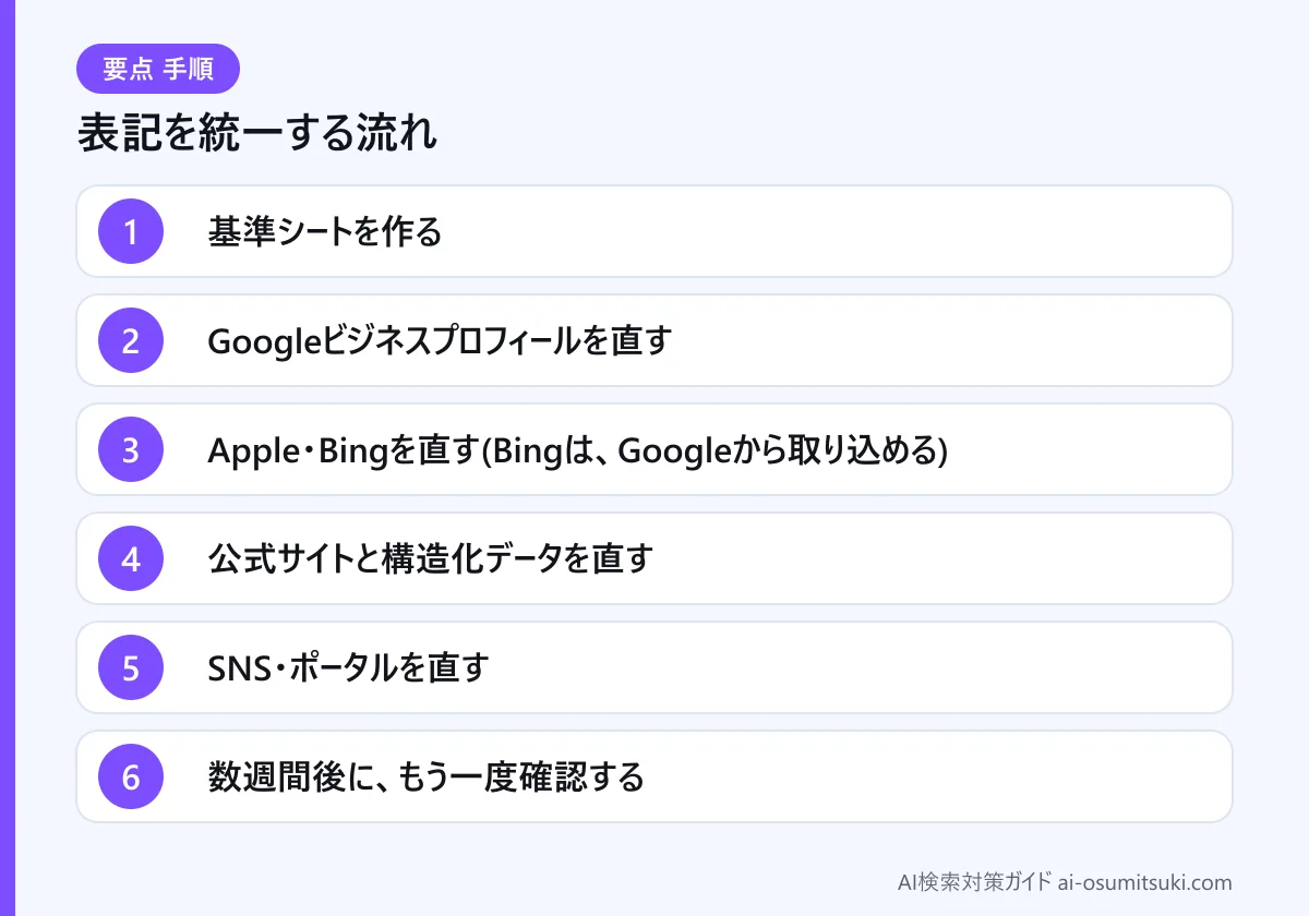 表記を統一する流れ(図解)